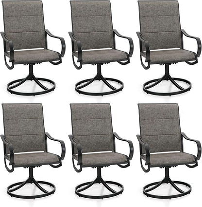 Sophia & William Patio Dining Chairs Patio Swivel Chairs 6 Pieces Quick Dry Textilene Patio Chairs Outdoor Furniture Support 300lbs for Lawn Garden Backyard Weather Resistant