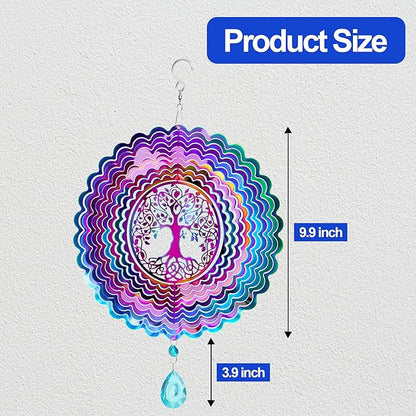 Wind Spinner, Hanging Wind Sculptures,Wind Spinners for Yard and Garden Decor,Yard Decorations Outdoor,Hanging Art Ornaments for Garden Yard Balcony Decor (Tree of Life)