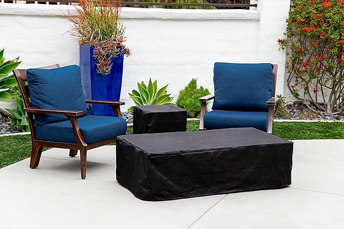 AMS Creations | Chelsea 55 inch Rectangular Wavy Dark Gray Concrete GFRC Propane Gas Fire Table Pit