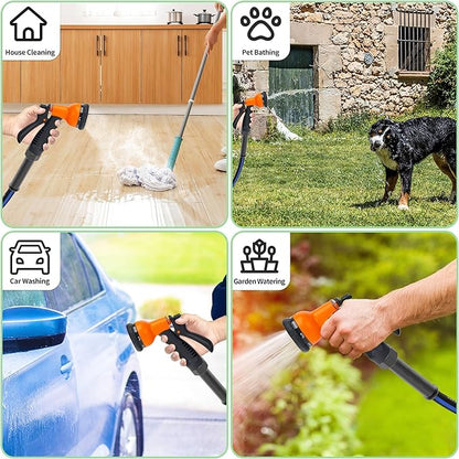 25 FT Garden Hose, Flexible No Kink Heavy Duty Garden Water Hose Flex Copper Bullet Collapsible Washer Rubber Hose 5/8 Soft Lightweight Outdoor Waterhose Manguera Para Jardin
