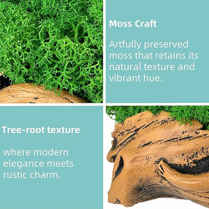 Moss Centerpiece 6in, Handmade Artificial Bonsai with Real Moss, No Maintenance