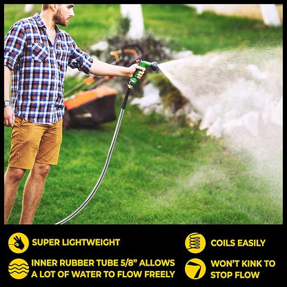 Bionic Steel PRO 100 Ft Garden Hose with Nozzle, Premium 304 Stainless Steel Metal Water Hose 100Ft Flexible Hose, Rust Proof, Lightweight, Heavy Duty, Crush Resistant Fittings, 500 PSI, 2025 Model