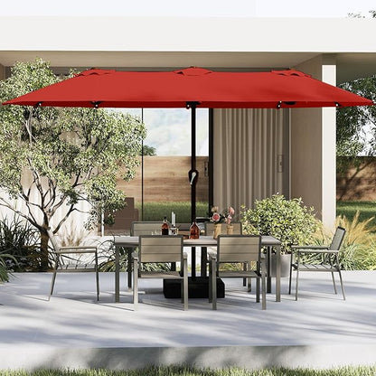 13FT Double Sided Patio Umbrella with LED Lighted