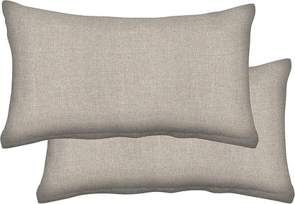 Honeycomb Outdoor Lumbar Pillow 2-Pack, 22 x 12, Solarvie Taupe Throw Pillows for Patio Furniture