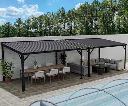 Gazebo Connector Kit for 12ft Width Lean-to Gazebo, Rustproof Steel Roof Joining Panel for Extending and Linking 12'x20' Wall Mount Gazebos