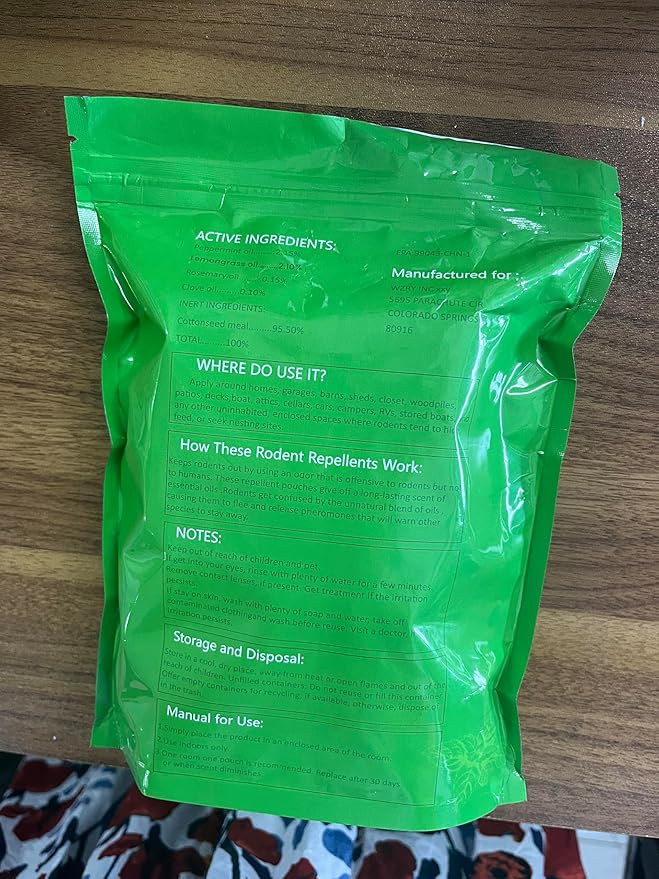 12 Pack Peppermint Oil Mouse Repellent Pouches - Powerful Pest Repellent for Rodent Rat Mice Skunk Squirrel Roach Moth, Mice Deterrent for House/Car/RV/Garage/Boat/Shed/Basement, Plant-Based Formula