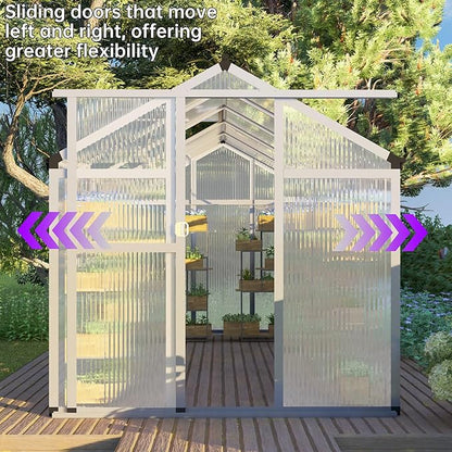 CQZY 6x10 FT Greenhouse for Outdoors,Green House for Outside,Silver