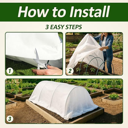 Gardzen 1.5 oz Plant Covers Freeze Protection, Reusable 10ft x 20ft Floating Row Covers, Thicker Frost Blankets for Outdoor Plants, Pests Protection, White