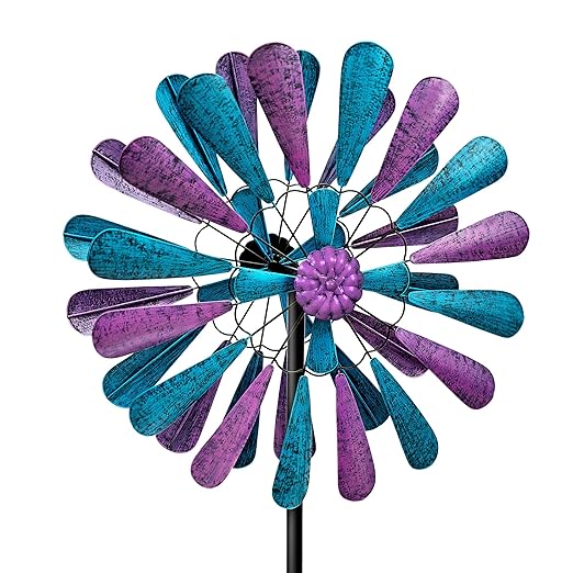 flybold Wind Spinner for Yard and Garden | Wind Spinners Outdoor, Metal, Large Windmill | 84in Height 22in Dia | Dual Direction Wind Sculptures | Kinetic Windmills Catchers for Garden Decorations