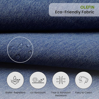 Covers & All Olefin Rectangle High Back Chair Cushion, 420 Denier Supportive Foam Seat and Poly Fill Back Outdoor High Back Chair Cushion, Water and for Patio High Back Chair Cushions