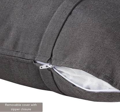Greendale Home Fashions Sunbrella 21'' x 14'' Rectangle Outdoor Throw Pillow with Removable Cover (Set of 2), Canvas Coal