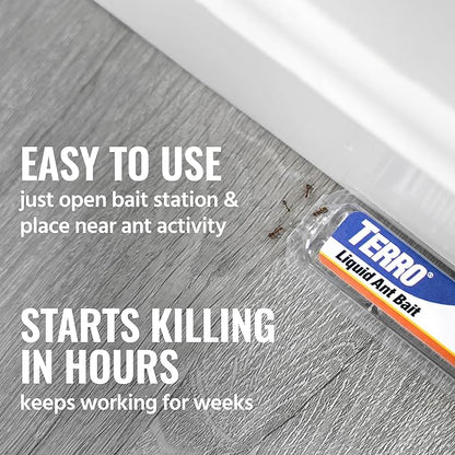 TERRO Ant Killer Bait Stations T300B - Liquid Bait to Eliminate Ants - Bait System - 12 Count Stations for Effective Indoor Ant Control