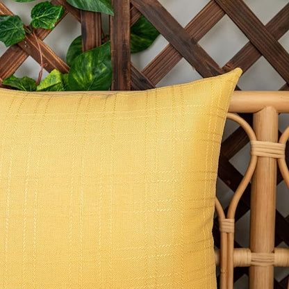 Kevin Textile Pack of 2 Outdoor Waterproof Pillow Covers Checkered Decorative Cushions Sham Throw Pillowcases Shell for Patio Tent Garden Couch Bed Sofa 22x22 Inch Yellow