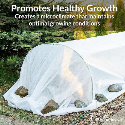 AlpineReach Plant Covers Frost & Sun Protection 10 x 30 ft - Thick 1.2 oz/yd² Freeze Blanket to Low 28 °F Temperatures Floating Row, Garden Fabric Material, Protect in Winter Cold, Gardening Down