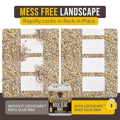 Lockscape Sticky Rock or Sticky Mulch Glue for Landscaping With Sprayer 1 Gallon, Max Rock Glue for Landscape & PetraTools HD101 Bundle, Lockdown Gravel or Mulch for Landscaping Hold (Stone Max)