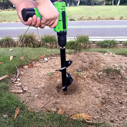 SYITCUN Auger Drill Bit for Planting - 4"X16" Heavy-Duty Auger Post Hole Digger for Fence - 3/8" Hex Drive Drill