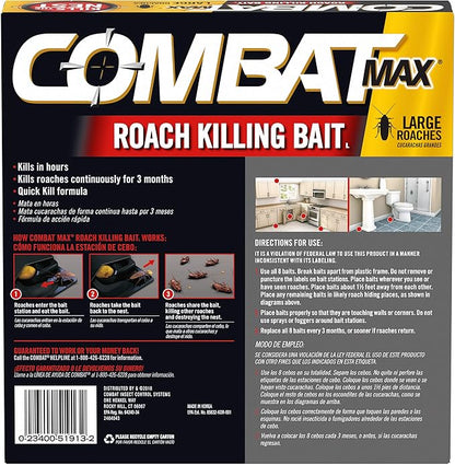 Combat Source Kill Max R2 Large Roach Bait, 8 Count (Pack of 2), Black