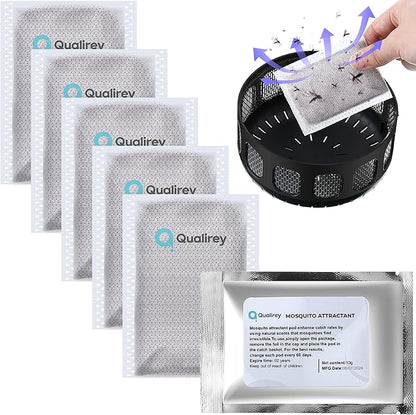 6 Pack Mosquito Attractant in Bulk, Lure for Bug Zapper Bait Refill Compatible with All Mosquito Trap Enhances Catch Rates for Indoor Outdoor Traps, Safe and Long Lasting