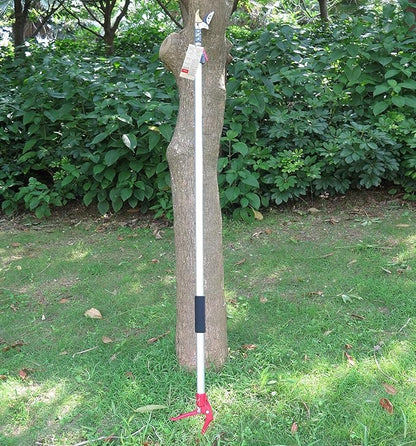 4.4-7.2 Foot Tree Pruner 2 Sections Extendable 4 Nodes Adjustable, Cut and Hold Pruning Trimmer, Long Reach Pole Saw, Telescoping Fruit Picker, Branches Bypass Lopper With Hook