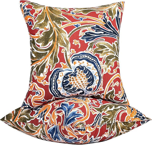 JMGBird Outdoor Throw Pillows Waterproof Set of 2 Patio Pillows 18×18 Inch Decorative Pillow for Bed, Couch, Sofa and Patio Furniture