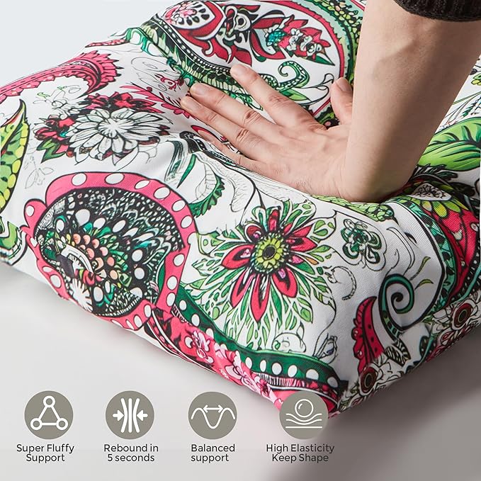 Outdoor Pillows Set of 2, 22''×22''Waterproof Throw Pillow for Patio Furniture, Feathers and Down Filled Outside Decorative Pillows Inserts for Garden, Porch Swing, Couch and Sofa