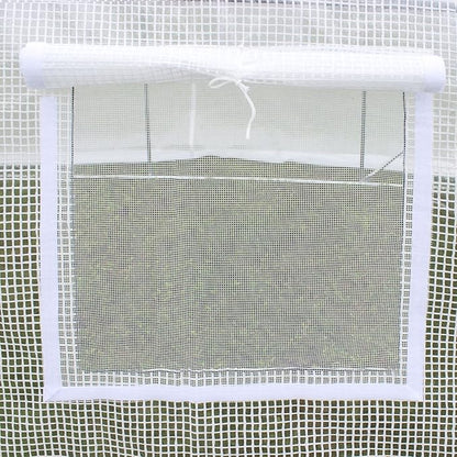Outsunny 9.8' x 6.6' x 6.6' Plastic Greenhouse Cover Replacement, Heavy Duty Waterproof Tarp for Hoop House, Sheeting with 6 Windows, Door & Reinforcement Grid, White