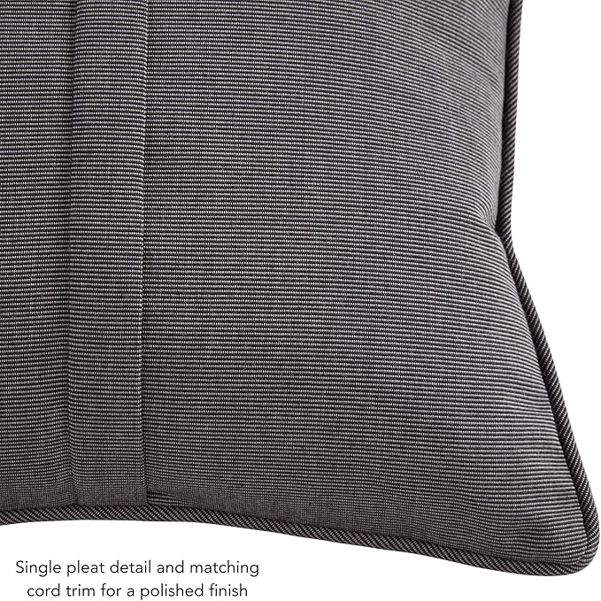 Greendale Home Fashions Sunbrella 20" Square Outdoor Throw Pillow with Removable Cover (Set of 2), Canvas Coal 2 Count