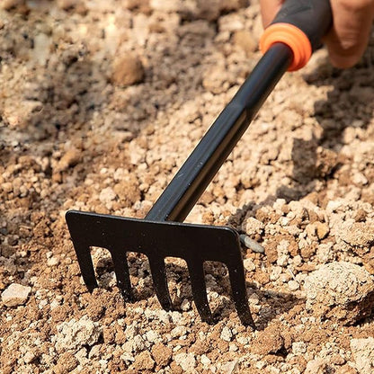 Arinasun Garden Tool Set, 4 Pieces， Including 2 Shovels,1 Rake, 1 Cultivator, Rust-Resistant lron Tools, Rubber Grip Handles