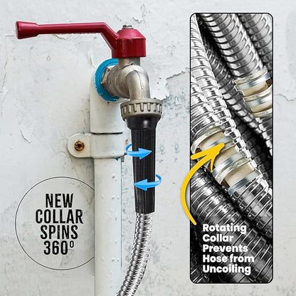 Bionic Steel Pro 125 FT Garden Hose with Nozzle, 304 Stainless Steel Metal Water Hose 125Ft, Flexible Hose, Kink Free, Lightweight & Durable, Crush Resistant Fitting, Easy to Coil, 500PSI- 2025 Model