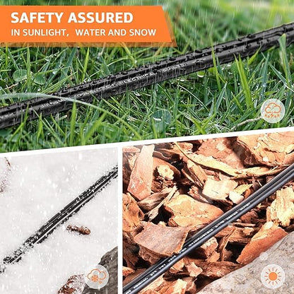 SUNVIE 100FT 12 Gauge Low Voltage Wire 12/2 Low Voltage Landscape Wire, 12 AWG 2 Conductor Electric Wire Direct Burial 12 Gauge Stranded Copper Wire for Landscape Lighting Lamp Wires, ETL Listed