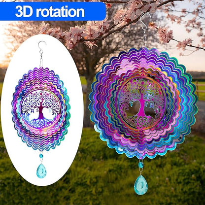 Wind Spinner, Hanging Wind Sculptures,Wind Spinners for Yard and Garden Decor,Yard Decorations Outdoor,Hanging Art Ornaments for Garden Yard Balcony Decor (Tree of Life)