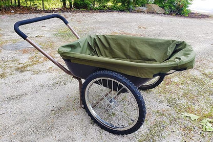 UpBloom - Wagon Liner & Cover Patent Pending - Heavy Duty Water Resistant Repellent Distressed Fabric with Easy Unloading Handles - Fits Most Utility Carts/Collapsible Wheelbarrow Styles (Large)