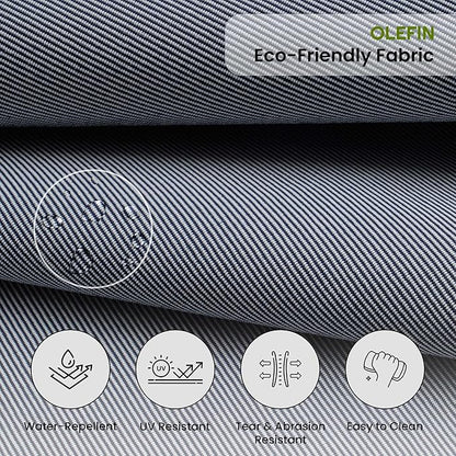 Covers & All Olefin Rectangle High Back Chair Cushion, 420 Denier Supportive Foam Seat and Poly Fill Back Outdoor High Back Chair Cushion, Water and Mold Resistant for Patio High Back Chair Cushions