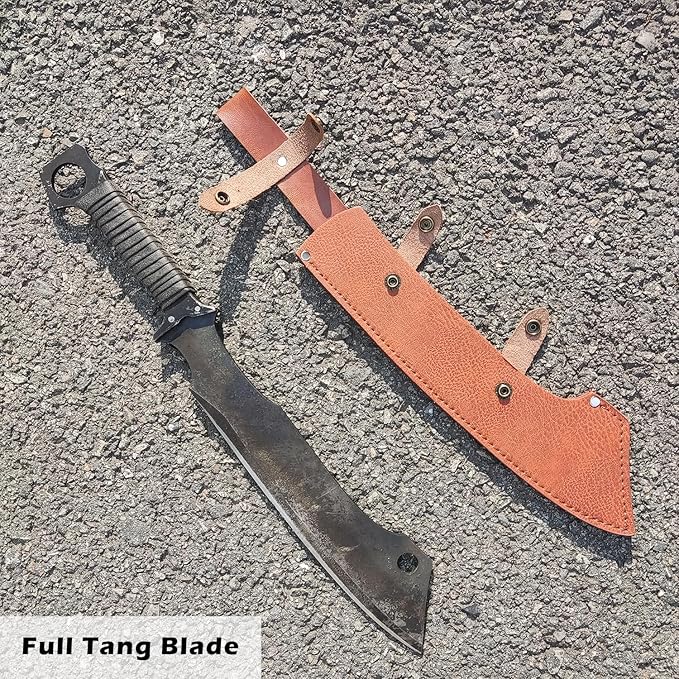 Full Tang Manganese Steel Machete Sword with Sheath for Collection, Practice, Outdoor Use-20.1 Inch