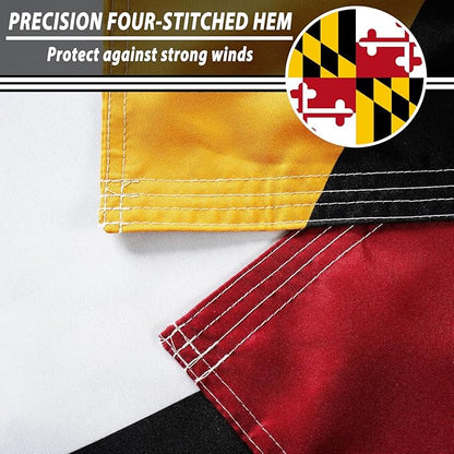 FLAGWIN Maryland Flag 3x5 FT - 3 Ply Double Sided Polyester Flag with Brass Grommets - Vivid Color and Fade Proof State of Maryland Flags 3x5 Outdoor