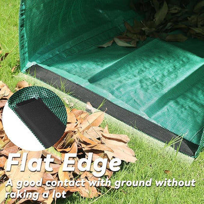 PHYEX 2 Pack 53-Gallon Reusable Leaf Bags with Flat Bottom Design - Dustpan Style Garden Bags for Easy Yard Waste Collection, Lightweight & Foldable