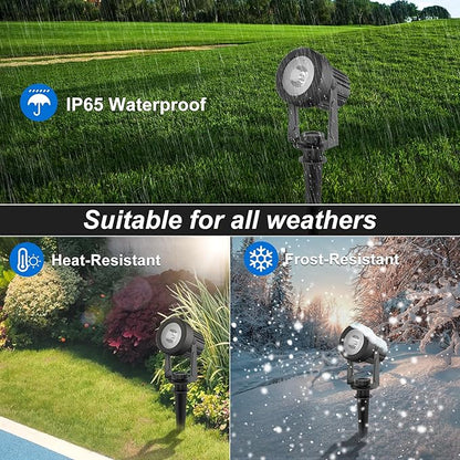 Solar Spot Lights Outdoor, Landscape Spotlights IP65 Waterproof 9.8ft Cable, Dusk to Dawn Solar Uplights for Tree Garden Yard Driveway Porch Walkway Pool (6-in-1, 6000K Cold White)