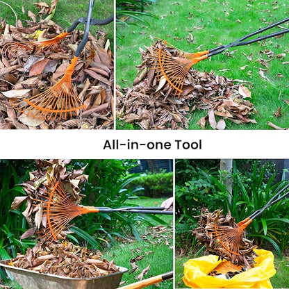 Leaf Grabbers for Yard Work, Leaf Picker Upper Grabber with Long Steel Handle & Wide Steel Claw, Cushioned Grip, Leaf Pickup Tools for Leaves, Lawn Clippings, Twigs Yard Waste