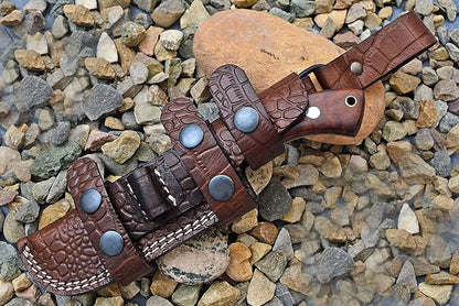 Bushcraft knife, Hunting Knife with Sheath, Belt Knife with Rosewood Handle, High Carbon Steel Blade Knife (Beast)