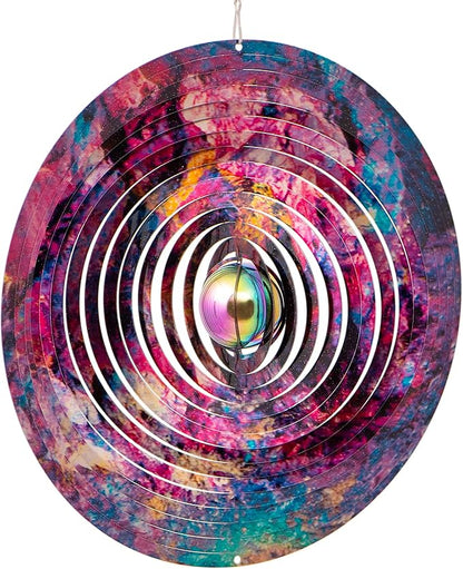 Galaxy Wind Spinners for Yard and Garden, Metal Ornaments for Garden Décor, Outdoor Wind Spinner, Galaxy Gifts, Outdoor Decoration, 12 inch Wall Décor by ISEO