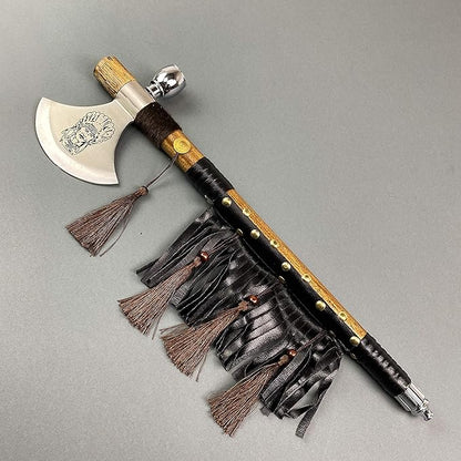PS 19" Tomahawk Axe Hatchet with Pipe Function. for Camping, Home Decoration, Outdoor Sports Uses