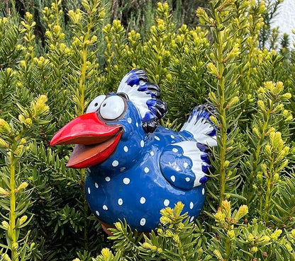 Ceramic Garden Decor - Bird Lawn stake - Outdoor statue - Perfect, unique gifts for gardeners woman, men, yard gifts - Handmade, Frostproof