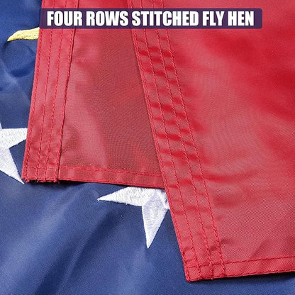 Georgia State Flag 5x8 Ft Deluxe Full Embroidered Premium Polyester Durable GA Outside Flag with Sewn Stripes and Brass Grommets for Indoor/Outdoor