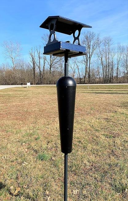 JCS Wildlife Medium Poly Fly-Thru Bird Feeder w/Removable Seed Tray - Holds 4 Cups of Bird Seed to Attract Cardinals, Chickadees, and More Backyard Birds (Blue)