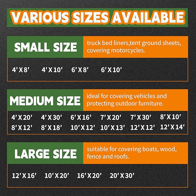 RAINDEWAY Tarps 12x14 Feet,12 Mil Sunshade Striped Tarp Waterproof,Multipurpose Poly Tarp Cover with Grommets and Reinforced Edges,Red/White Tarps