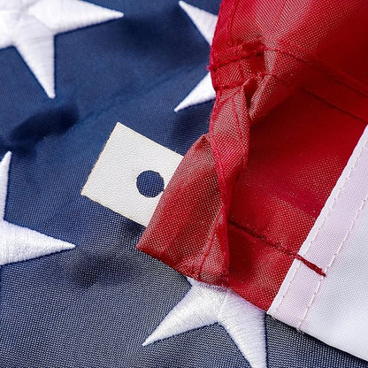 American Flag 3x5 ft Pole Sleeve Style: Longest Lasting US Sleeved Flag Made from Nylon, Embroidered Stars, Sewn Stripes, UV Protection Perfect for Outdoors! USA Flag