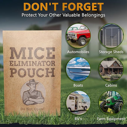All-Natural Mice Repellent Pouches – Harmless Peppermint Essential Oil Mouse Deterrent - Keep Mice Out of Your Home and Your Family Safe - by Tougher Than Tom