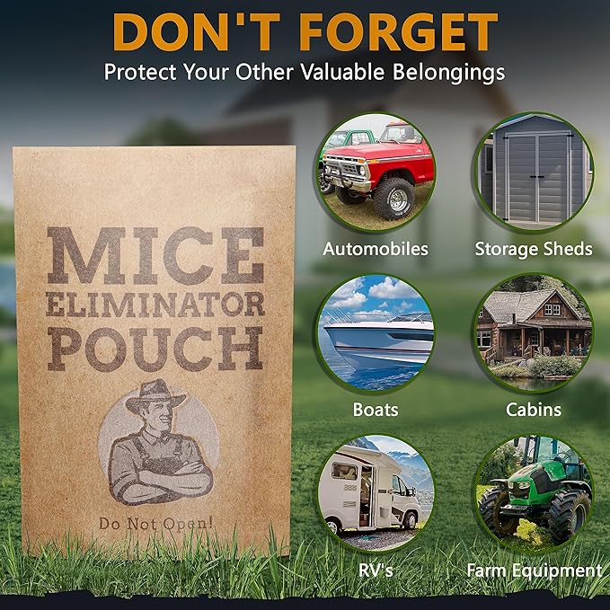 10 Pack All-Natural Mice Repellent Pouches – Harmless Peppermint Essential Oil Mouse Deterrent - Keep Mice Out of Your Home and Your Family Safe - by Tougher Than Tom