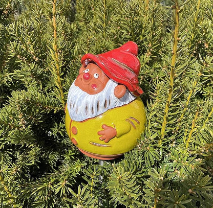 Ceramic Garden Decor - Gnome Lawn Stake - Outdoor Statue - Perfect, Unique Gifts for Gardeners Woman, Men, Yard Gifts - Handmade, Frostproof
