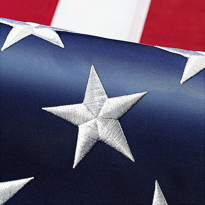 XIFAN Premium American Flag 5x8 ft Outdoor Outside, Heavy Duty Polyester Large USA Flag, the Strongest Longest Lasting with Embroidered Stars/Sewn Stripes/3 Brass Grommets/UV Protection